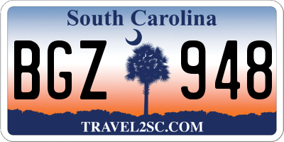 SC license plate BGZ948