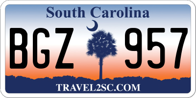 SC license plate BGZ957