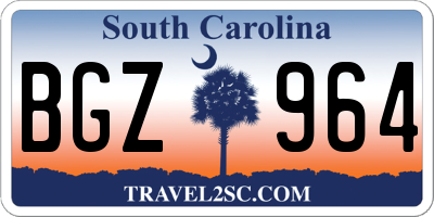 SC license plate BGZ964