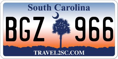 SC license plate BGZ966