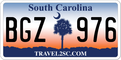 SC license plate BGZ976