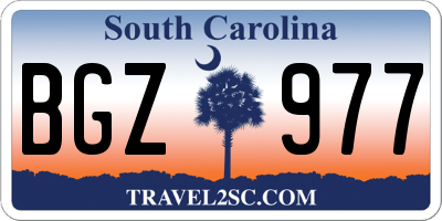 SC license plate BGZ977