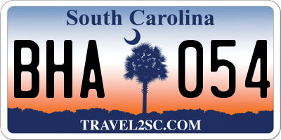 SC license plate BHA054