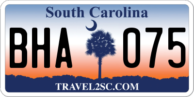 SC license plate BHA075