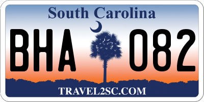 SC license plate BHA082