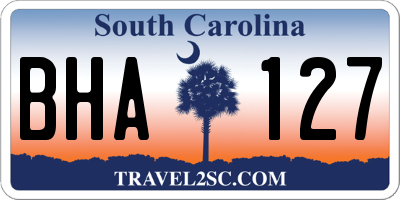 SC license plate BHA127