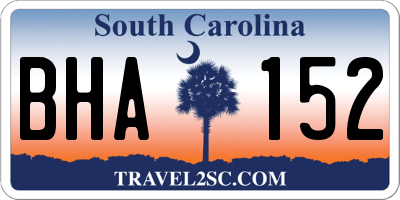 SC license plate BHA152