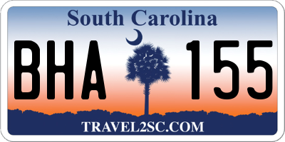 SC license plate BHA155