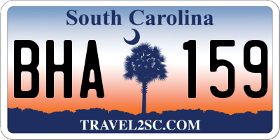 SC license plate BHA159