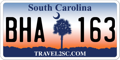 SC license plate BHA163