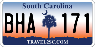SC license plate BHA171