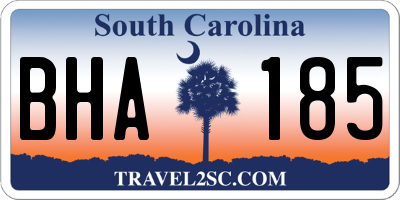 SC license plate BHA185