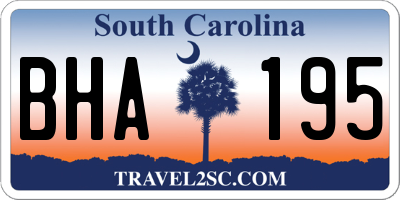 SC license plate BHA195