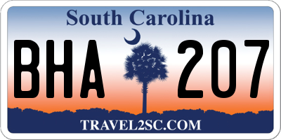 SC license plate BHA207