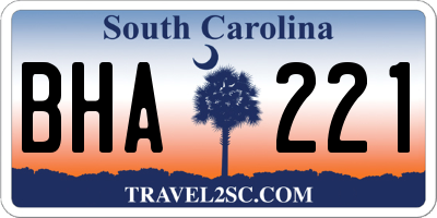 SC license plate BHA221
