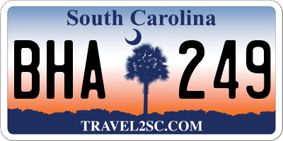 SC license plate BHA249