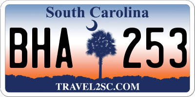 SC license plate BHA253