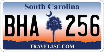 SC license plate BHA256