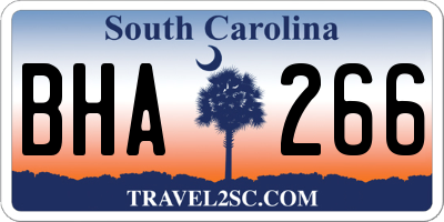 SC license plate BHA266