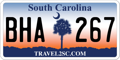 SC license plate BHA267