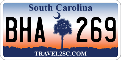 SC license plate BHA269