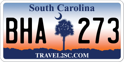 SC license plate BHA273