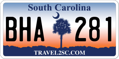 SC license plate BHA281