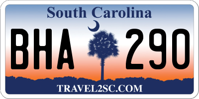 SC license plate BHA290
