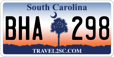SC license plate BHA298