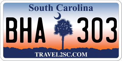 SC license plate BHA303