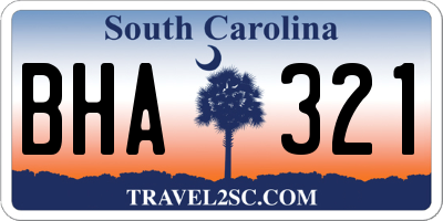 SC license plate BHA321