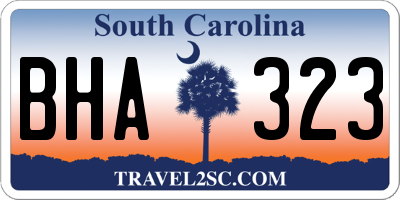 SC license plate BHA323