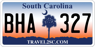 SC license plate BHA327