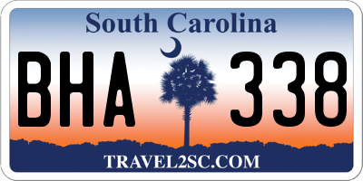 SC license plate BHA338