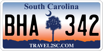 SC license plate BHA342