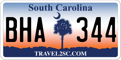 SC license plate BHA344