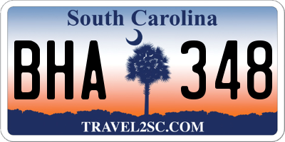 SC license plate BHA348