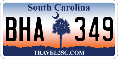 SC license plate BHA349