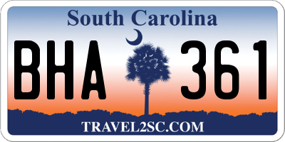 SC license plate BHA361