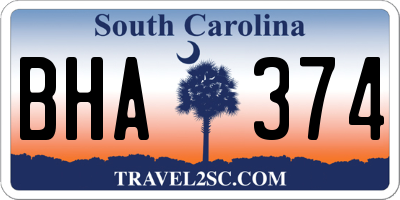 SC license plate BHA374