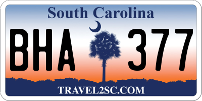 SC license plate BHA377