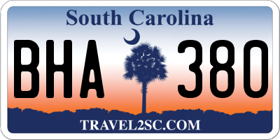 SC license plate BHA380