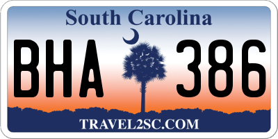 SC license plate BHA386