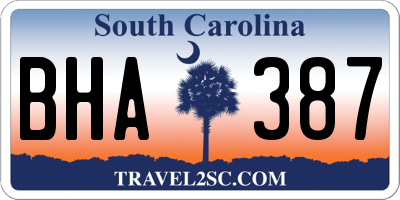 SC license plate BHA387