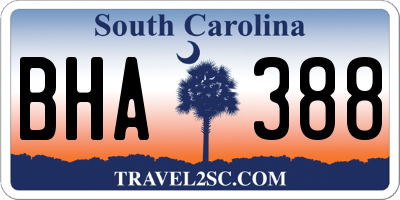SC license plate BHA388