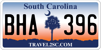 SC license plate BHA396