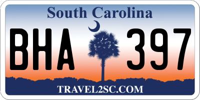 SC license plate BHA397
