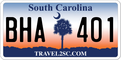 SC license plate BHA401