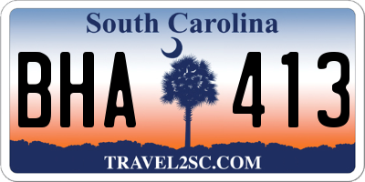 SC license plate BHA413