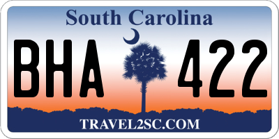SC license plate BHA422